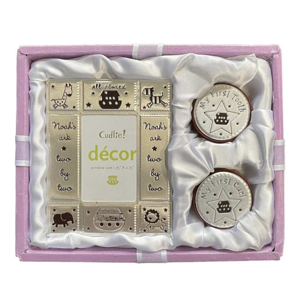 Baby Gift Set Photo Frame First Tooth First Curl Noah's Ark